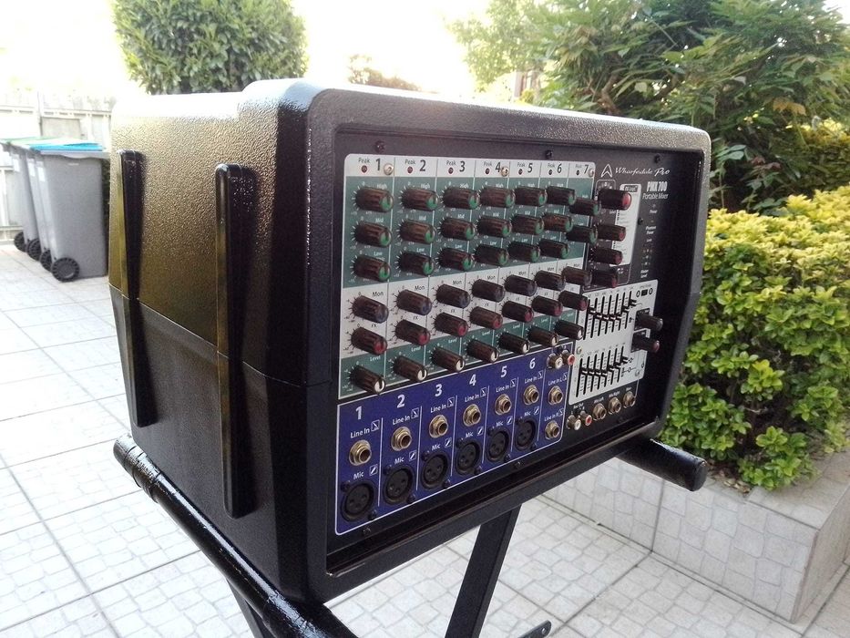 Som completo para festas com mesa amplificada 2 colunas mega pechincha