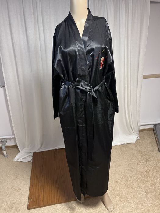 Szlafrok kimono satynowy swiateczny aplikacja swietego mikolaja rozm M