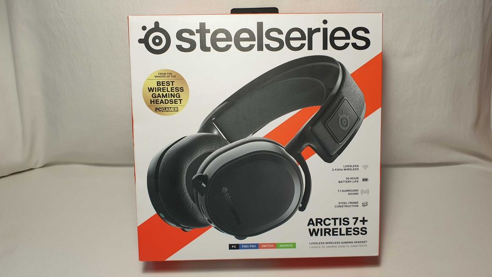 Słuchawki bezprzewodowe SteelSeries Arctis 7+BLACK - stan BDB.