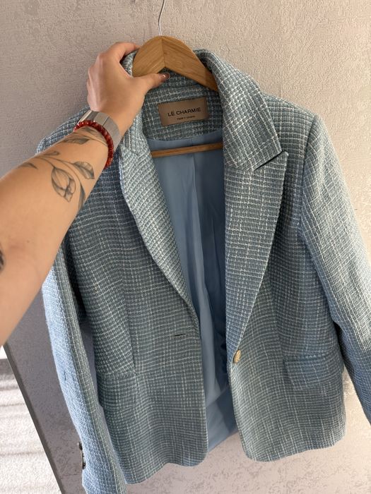 Твідовий костюм блакитний