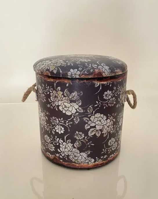 Cesto/Banco com Tampa efeito Rústico