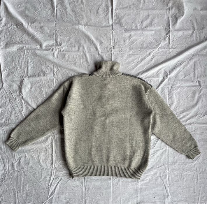 Мужской винтажный свитер на молнии Vintage Half Zip Knit Sweater Y2K Grey  Boxy Fit