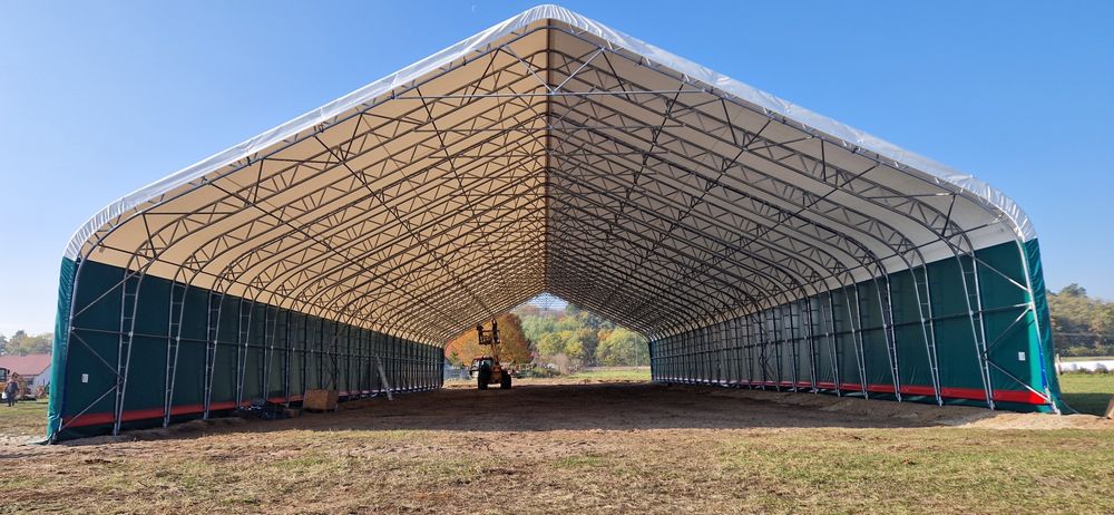 Hala łukowa 20x40 namiotowa stalowa, ujeżdżalnia dla koni