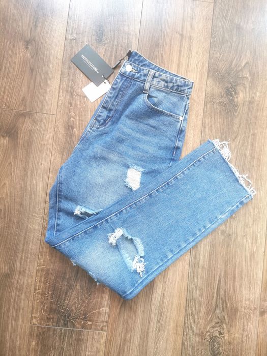 Spodnie dżinsowe jeansowe dżinsy jeansy mom fit straight M 38