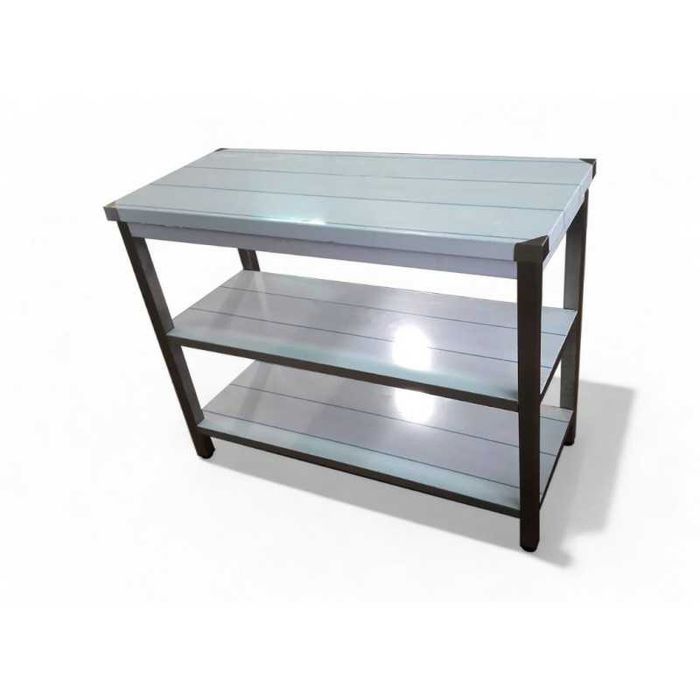 Bancada 1300x600x850mm C/ 2 Prateleiras e Portas de Correr