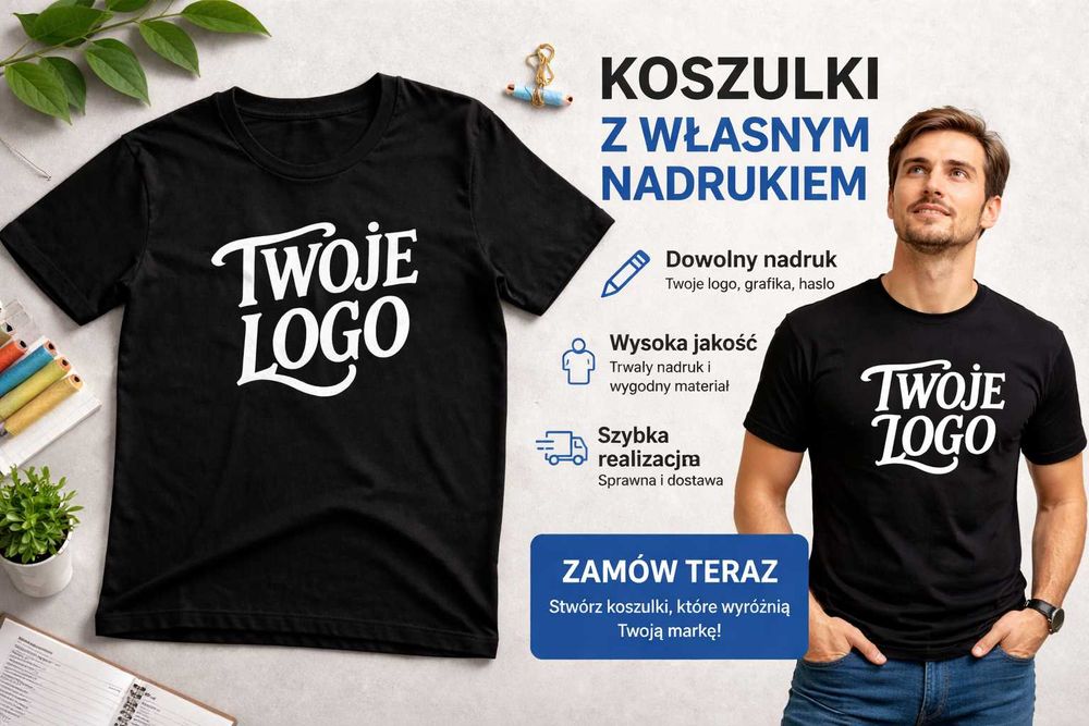 Własne koszulki z nadrukiem . Bawełniane koszulki z twoim logiem