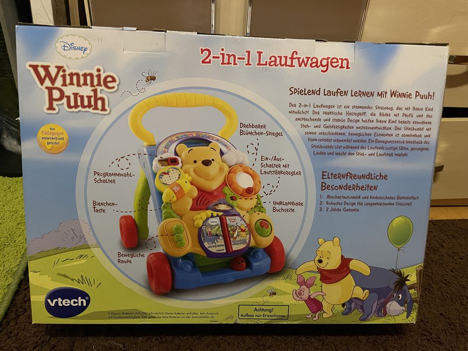 Wózek do nauki chodzenia V tech Kubuś Puchatek Nowy