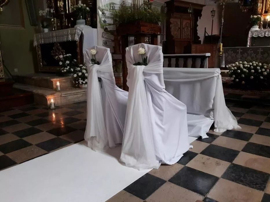 Pokrowce Uniwersalny na Krzesło do Kościoła na Ślub