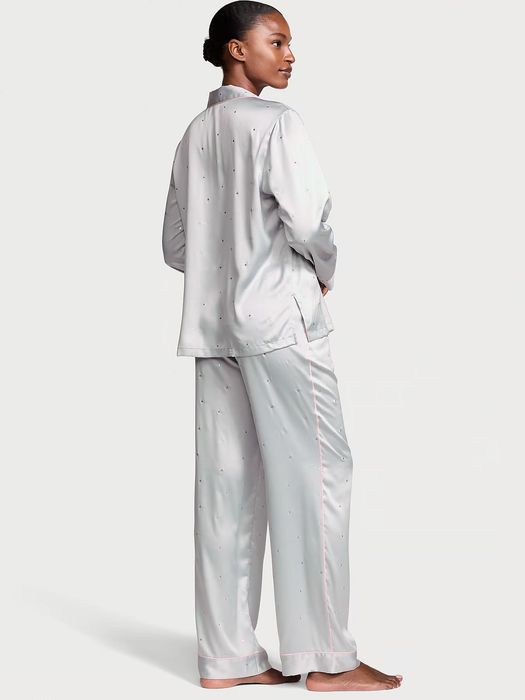 Сатинова піжама victoria's secret glazed satin long pajama set