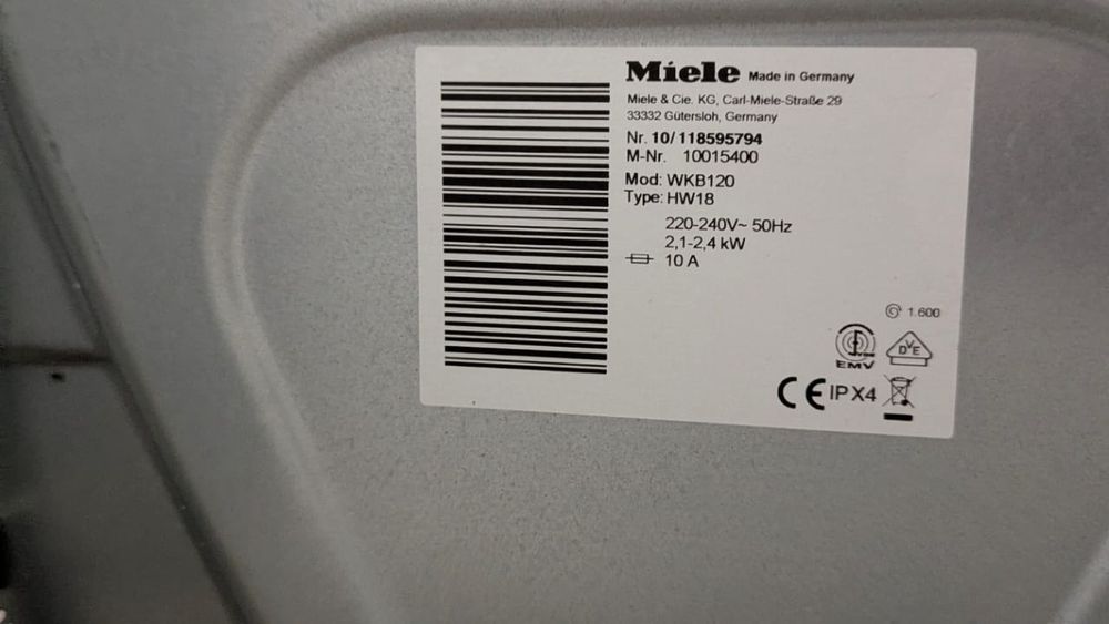 Преміум пральна машина Miele WKB120 | 8 кг | 1600 об/хв | Німеччина