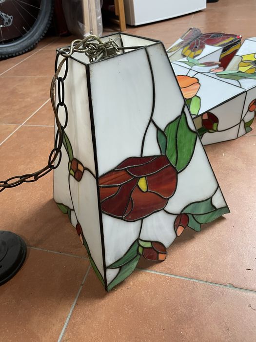 Lampa wisząca w stylu Tiffany witraż zestaw