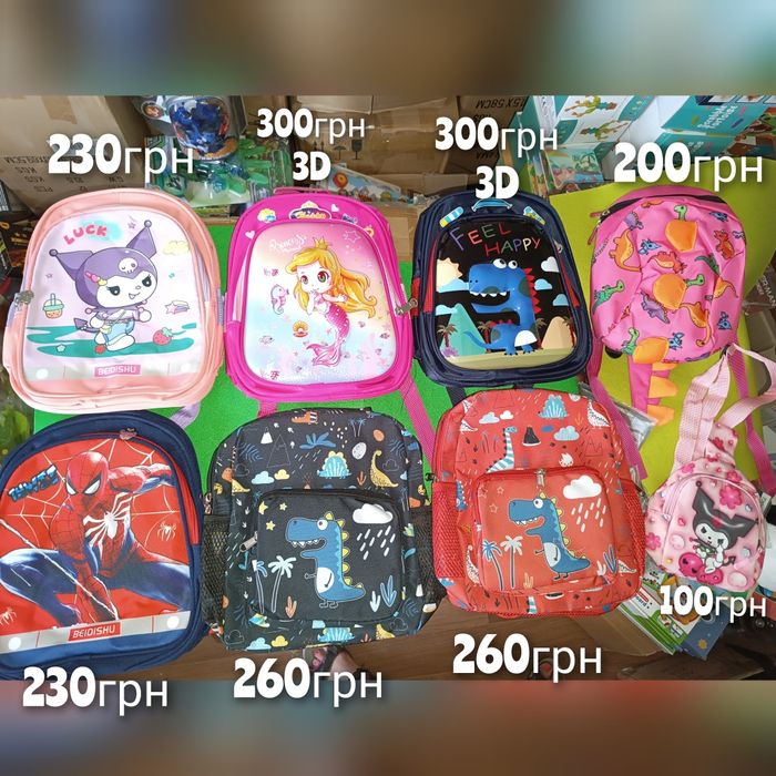 Дитячий рюкзак рюкзачок 3D дошкільний шкільний сумочка