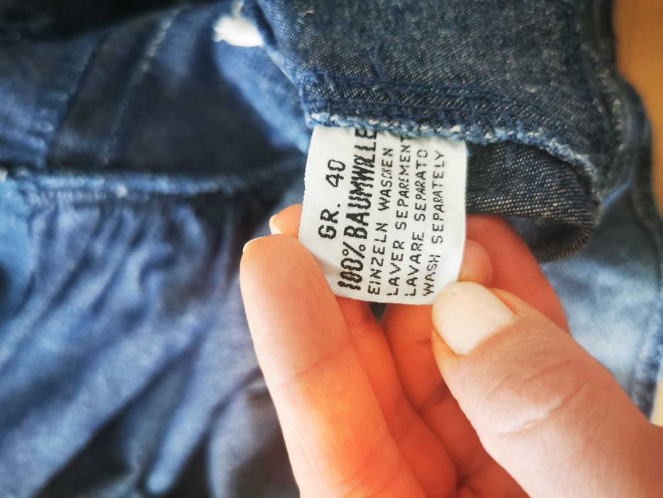 Spódnica jeans vintage wysoki stan dżety drapowana