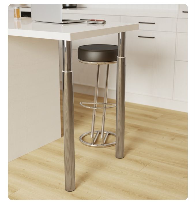 2 Pés reguláveis para mesa aço cromado Ø6 cm 70-110 cm