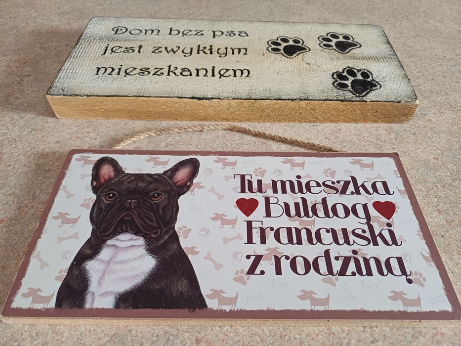 Tabliczki na ścianę pies/buldog