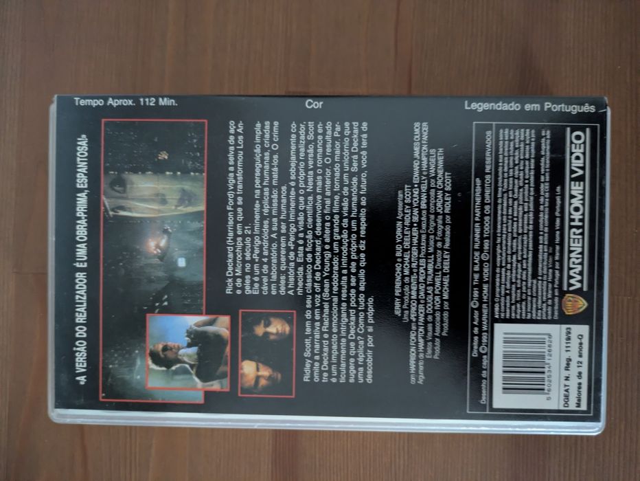 VHS " Blade Runner " Edição Integral de Realizador 1982 (Opt. Estado)