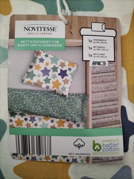 Nowa.Pościel dziecięca do łóżeczka . 3 części. Bawełna. Bio.