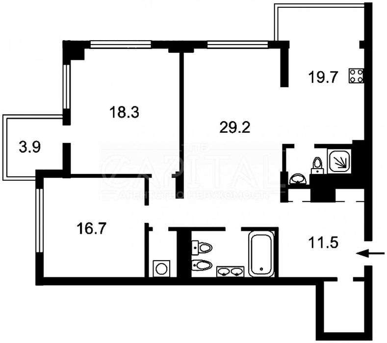 3-rooms apartment apartment by the address st. Andreya Verkhoglyada Dragomirova (area 120 m²) - Atlanta.ua - photo 17