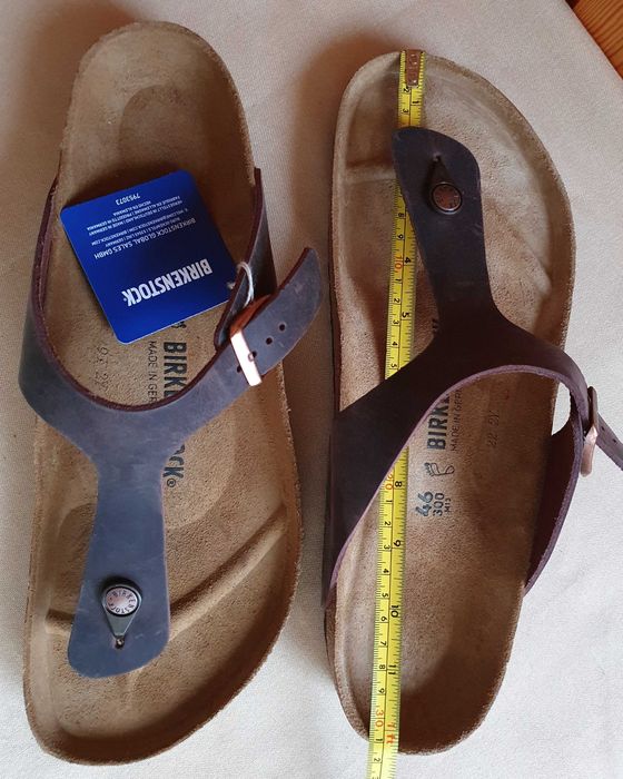 Вьетнамки, шлепанцы мужские BIRKENSTOCK р.46 Кожа-Нубук