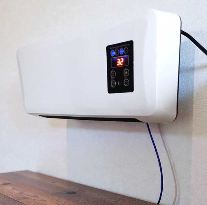 Електричний настінний тепловентилятор обігрівач 1500Вт з пультом ДУ