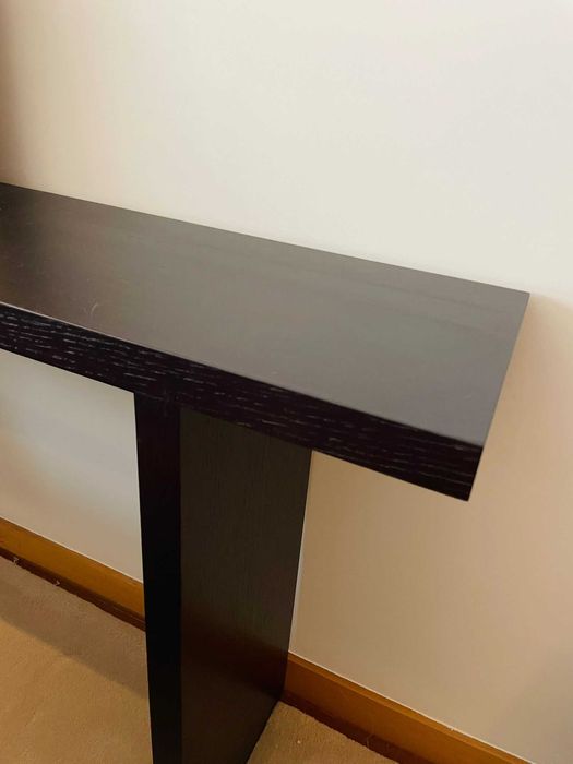 Consola apoio sofá  folheada a carvalho cor preta (novo)