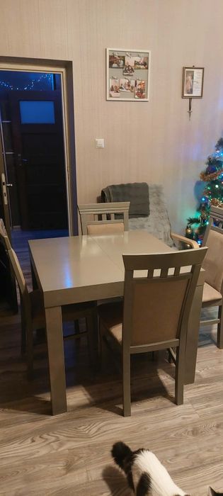 Stół drewniany 90/90 plus (2*40) kolor szary