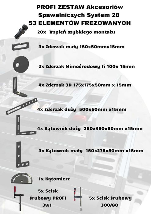 Stół spawalniczy 4x2m MAMUT od GREGOR Technic 3990x1990 Blat 15mm System 28  DOSTAWA już ZMONTOWANY