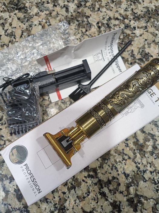 Máquina de barbear e cabelo vintage T9 profissional+ Bateria NOVO