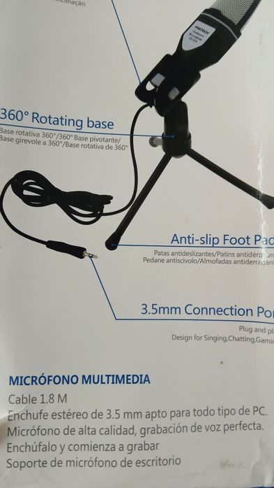 Novo Microfone Multimédia com suport