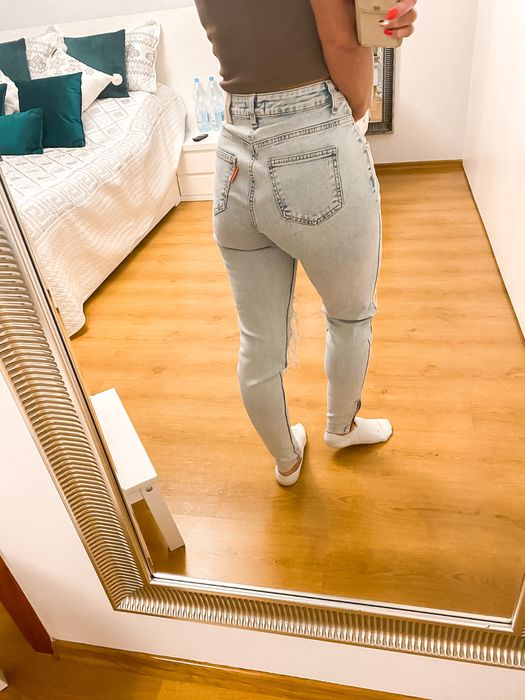 eansy missdenim Ripped Marmo Zip Leg Jeans L