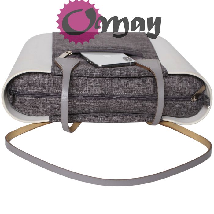 Szary organizer i opaska PIONOWA do OBAG MINI len szary OMAY