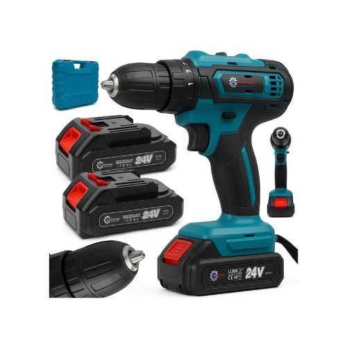 Wiertarko Wkrętarka Akumulatorowa 24v + 2 Akumulatory 6.0ah W Walizka