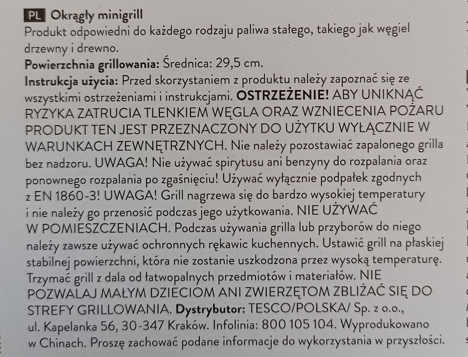 Klasyczny mini grill ogrodowy