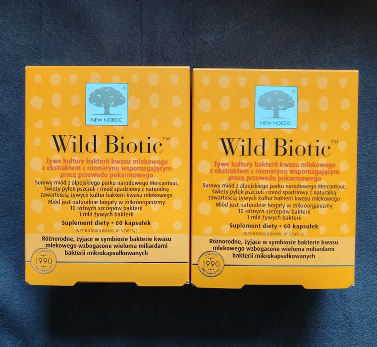 Wild Biotic Żywe Kultury Bakterii Kwasuml Ekowego 60kaps. 2 opakowania.