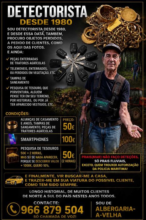 PERDEU OBJETOS METALICOS,OURO,Prata, ou tem terreno, com tesouro?