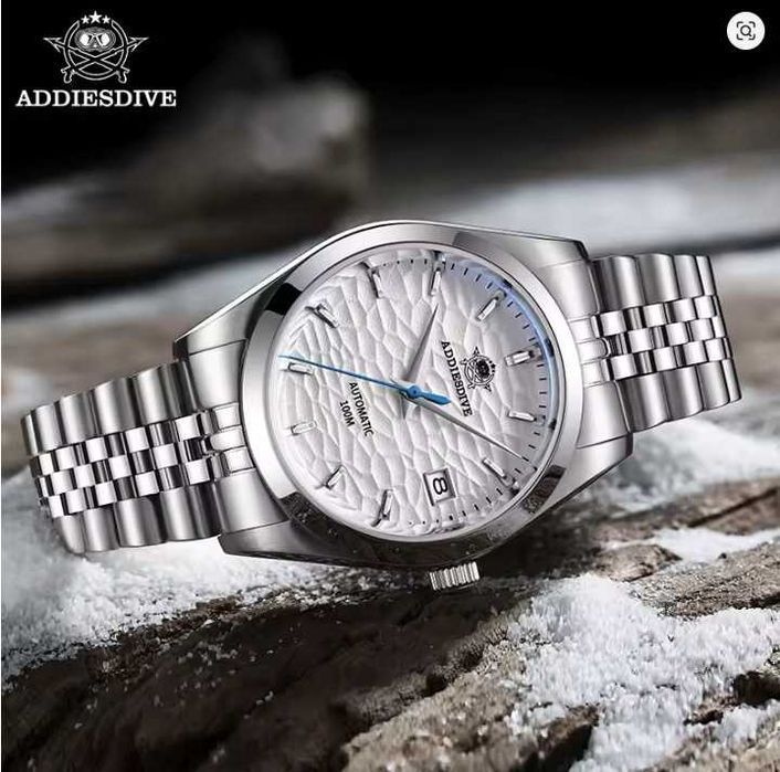 Zegarek automatic Addiesdive | Biały 10 Bar Japan NH35A