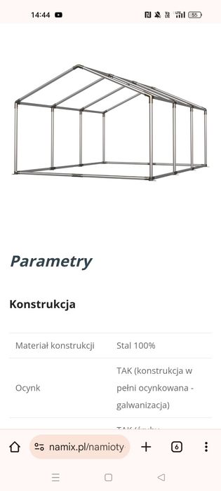 Namiot imprezowy plenerowy  hala magazyn 5x10