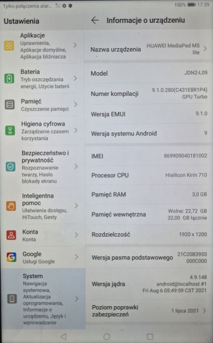 Huawei MediaPad M5 Lite 8 cali zero rysek