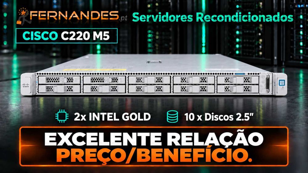 CISCO C220 M5 | 2x INTEL GOLD | 10 x Discos 2.5" |