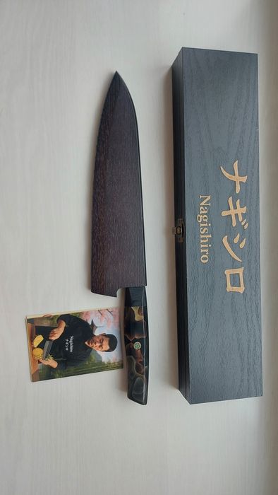 Японський кухонний ніж Nagishiro VG10 з ножнами, міддю