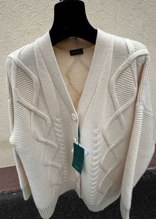 Кашеміровий кардиган mareoni молочний oversize (кашемір/меринос)