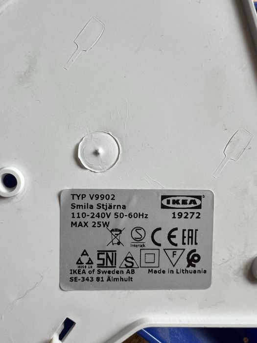 Lampka ikea smila srjarna