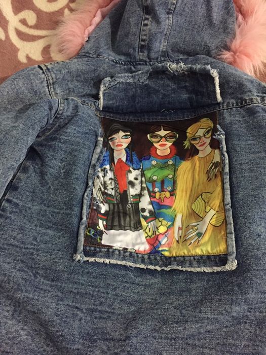 Джинсова підліткова тепла куртка 150