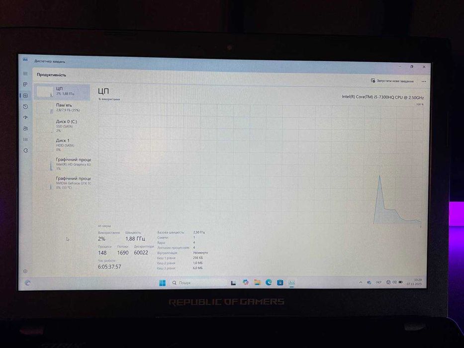 ASUS ROG I5/1050/8/128+500