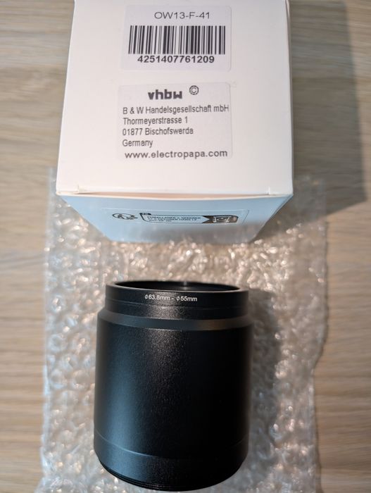 VHBW tubo adaptador igual ao Panasonic DMW-LA7