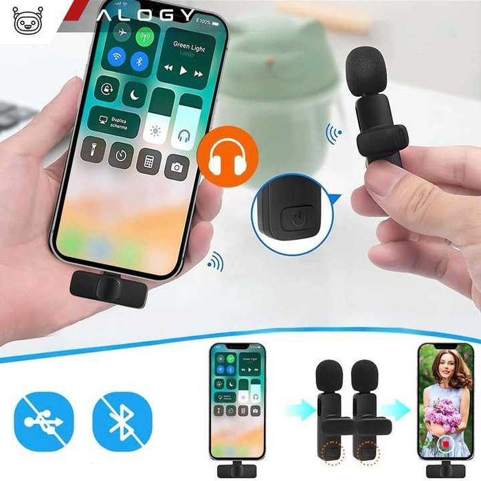 2 mikrofony krawatowe BEZPRZEWODOWE mikrofon krawatowy