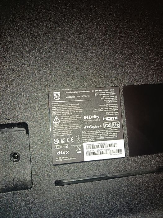 Telewizor Philips 55PUS8558 4K Ambilight (Uszkodzony)