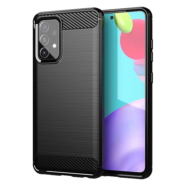 Carbon Case elastyczne etui pokrowiec Samsung Galaxy A72/4G czarny