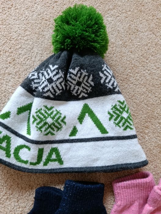 Czapki, rękawiczki, zestaw rękawiczek, paka zimowa