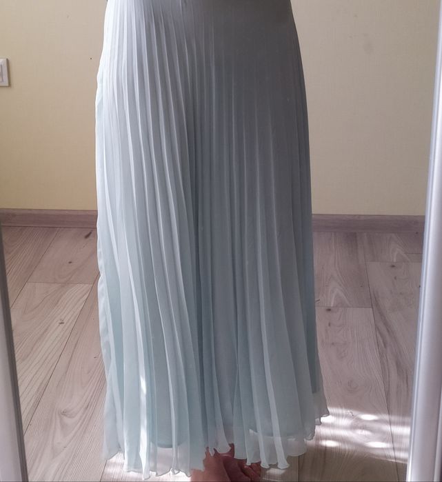 Спідниця плісе zara блакитна максі s
